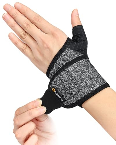 FitDA Wrist Support Strap with Soft Thumb Opening, Adjustable Support Brace for Mild Carpal Tunnel Tendonitis Arthritis Sprains, Compression Hand Support for Sports Work Typing Sleeping(Left)