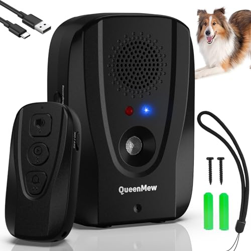 Antibell für Hunde, Ultraschall Hunde Anti Bellen Gerät, Antibell Gerät Hund Anti Bellgerät Bellenstopper Antibell für Hunde Hundebellen-Abschreckmittel Hunderindenstopper für Kleine Große (Schwarz)