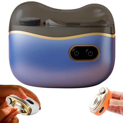 Coupe-Ongles Et Polisseur Électrique 2-En-1, Coupe Ongle Electrique Avec Éclairage Led, 2 Vitesses, Portable Silencieuse, Le Ponçage Et Le Polissage, Pas De Bruit (Bleu)
