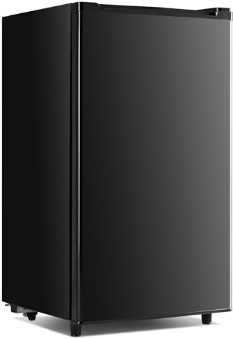 NEWBULIG Mini Fridge with Freezer 3.2 Cu.Ft Small Refrigerator for Office, Dorm, Small Fridge with Adjustable Thermostat, Energy Saving, Singel Door, Black