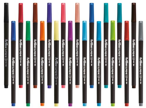 Artline Supreme Fine Pen Fineliner 0,4 mm – Bright Lebhafte Farben für technisches Zeichnen – Pack
