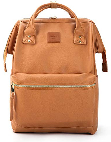 Kah&Kee Sac à Dos Cuir Femme - Portable Ordre PC Compartiment pour Collège, Voyage, Loisir et Travail