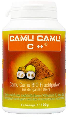 Camu Camu C++ BIO Pulver 100 g - Fruchtpulver aus der ganzen Beere, hochdosiertes natürliches Vitamin C Extrakt als Fruchtpulver 30:1, biologischer Anbau