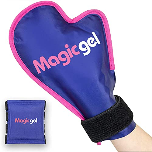 Magic Gel Handschuh für Kälte-/Wärmetherapie (Grösse M), bei Arthritis, Ekzemen, Karpaltunnelsyndrom. Kühlhandschuhe für Chemotherapie. Bei Handschmerzen. Mit Extra-Pack (Single) zur Fingerkühlung