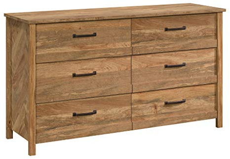 Sauder Cannery Bridge 6 Drawer Dresser Bedroom Dresser Chest of Drawers Wooden, in Sindoori Mango