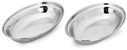 Zap Impex Hammered Steel Dish Serving Oval Platter Servierschale 2er-Set
