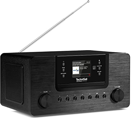 TechniSat DIGITRADIO 570 CD IR – Stereo DAB+ Internetradio (CD-Player, WLAN, UKW, Bluetooth-Audiostreaming, Spotify, USB, Wecker, Wifi Streaming, AUXin, Equalizer, Fernbedienung, 2 x 5 Watt) schwarz
