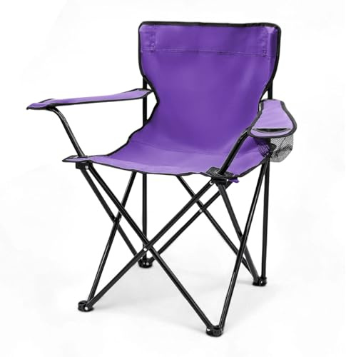 Chaise de Camping Pliable Spetebo avec Porte-gobelet - Violet - Chaise de Camping Pliable pour Festival, Loisirs, Jardin, Pêche - Charge maximale : 100 kg