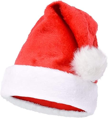 3 Stück Weihnachtsmütze Nikolausmütze Plüsch Weihnachtsmann Mützen mit Plüschbesatz Santa Hat Weihnachten Nikolaus Klassischer Weihnachtsmann-Outfit für Erwachsene Weihnachtsfeier Hutumfang 56-58cm