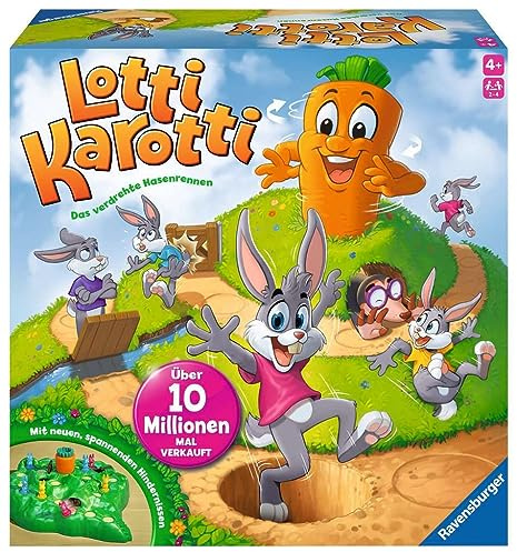 Ravensburger barnspel 22343 - Lotti Karotti - racingspel för 2 till 4 spelare, barnspel från 4 år - födelsedagspresenter
