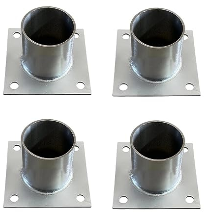 Pfostenträger Aufschraubhülse 4 Stück Runde Säulengrundplatte Für Holzterrassen Und Pergolen, 60 70 80 90 100 120 150 200 MM Geländerpfostenhalter Für Veranda, Bodenhalter Für Zaun ( Size : Dia 120mm(