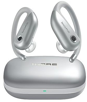 1MORE Fit Open Earbuds S50, Open-Ear True Wireless Bluetooth Headphones with Microphone, Earbuds with Earhooks for Comfortable Wearing, IPX7, Fast Charging, 38H Playtime, Bluetooth 5.3 (Silver)