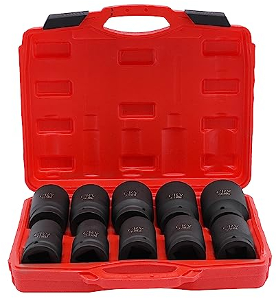 BAOCHADA Juego de 10 llaves de vaso de impacto de 1 pulgada, de acero de 45 pulgadas, 24-46 mm