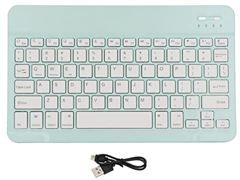 Beufee Teclado Bluetooth Portátil, Teclado Inalámbrico con Función De Pantalla De Bloqueo Pequeño Teclado Bluetooth Mini Teclado para Tableta PC Portátil(Verde)