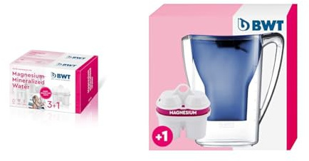BWT Filtro con tecnologia brevettata al Magnesio Mg2+. Confezione da 3+1 & Caraffa Filtrante Modello Penguin 2,7 L + 1 cartuccia filtrante
