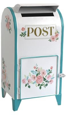 ZYHAOYAN Buzón Independiente, buzón con Motivos Florales, Vintage, Exquisito, Adorno sobremesa, Accesorios para el hogar, Caja Almacenamiento, para decoración Exteriores/Interiores/Patios/Puertas