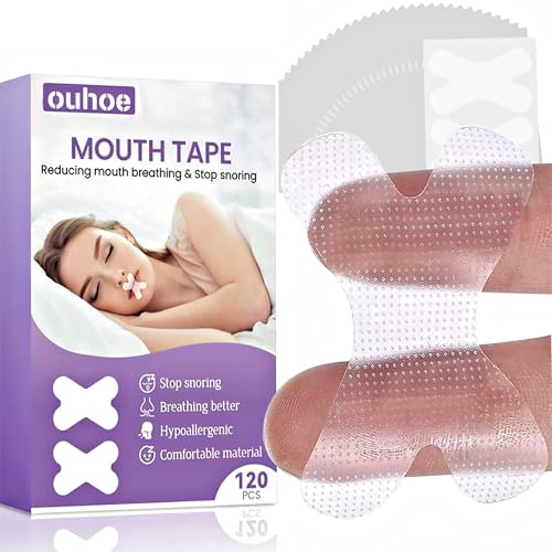 Mundpflaster Schlafen, 120 Stück Mouth Tape for Sleeping, Anti Schnarch Schlafpflaster und Mund Tape, Geeignet für Unisex, Hilft Gegen Schnarchen und Developing the Habit of Nasal Breathing
