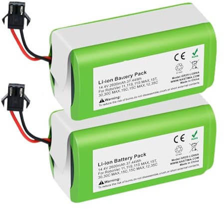 SXYKXYDL 2 baterías de Repuesto de Iones de Litio de 14,4 V y 2600 mAh, compatibles con Conga Excellence 990 950 1090 1790 1990, compatibles con Ecovacs Deebot N79 N79S Eufy RoboVac