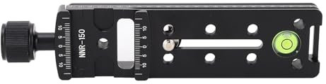 Nodal Rail de caméra coulissant, pince à plaque à dégagement rapide de 150 mm avec trou de vis de 1/4 pouce, niveau à bulle intégré compatible pour Arca