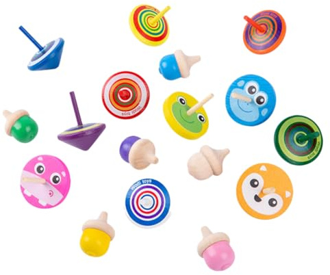 WESIEVYA Holzkreisel Spielzeug Drehkreisel Spielzeug Für Junge Mädchen Kinderkreisel Aus Hochwertigem Material Für Junge Mädchen