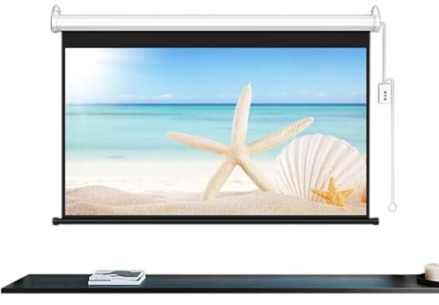60 Écran De Projecteur Motorisé 72 Toile Videoprojecteur Électrique avec Télécommande Ecran Projecteur 4:3 16: 9 4k HD Écran pour Home Theatre Cinema Office Video Game Indoor(72inch(4:3))