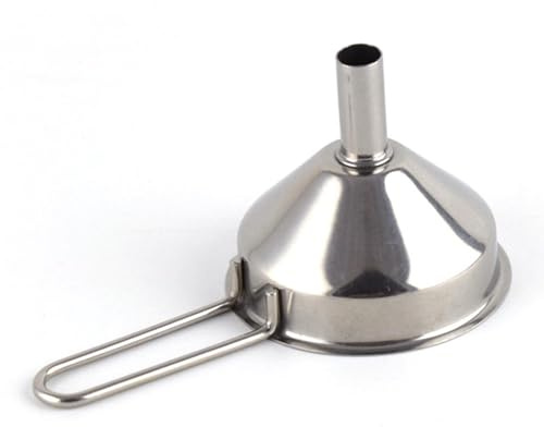 Generic Stainless Steel Funnels - Hangable Oil Filling Funnel | Small Funnels For Filling Bottles | Long Handle Kitchen Funnel For Transferring Oils Liquid