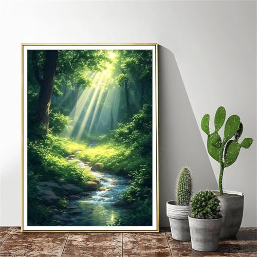 Malen Nach Zahlen Landschaft Malen Nach Zahlen Erwachsene Baum Malen Nach Zahlen kinder Paint by Numbers Handgemalt ölgemälde ,Pinseln Acrylfarbe kreativ Set für Erwachsene (Rahmenlos) 100x130cm C-976
