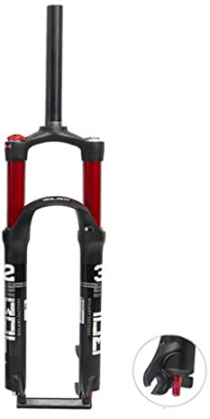 HSIRYAOHD MTB DH Federgabel Mountainbike 26 27,5 29 Zoll Doppel Luftkammergabel Reise 100 mm MTB Vordergabel 28,6 mm gerades Rohr Fahrrad Stoßdämpfer Vordergabel QR 9 mm Man