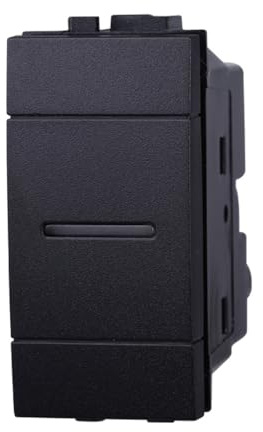 IXTRIMA Interruptor axial 1P 16 A unipolar color negro compatible con Bticino Living International/Light 1 unidad