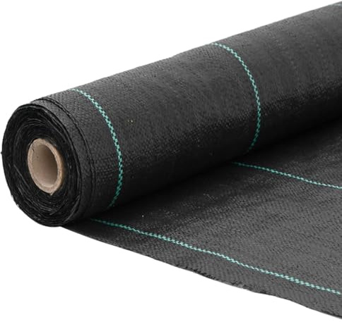 Tomostar Toile de Paillage, Géotextile de Paillage Contre Les Mauvais Herbes Toile Bâche Anti Mauvaises Herbes Noir 0,5x25 m PP