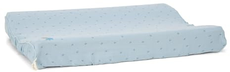 Little Dutch Wickelauflagenbezug - Abnehmbarer Bezug für Wickelauflage - Baby Überzug für Wickelunterlage aus Baumwolle - Wickelbezug für Wickeltisch - Pure Denim Blue - blau (50x70 cm)