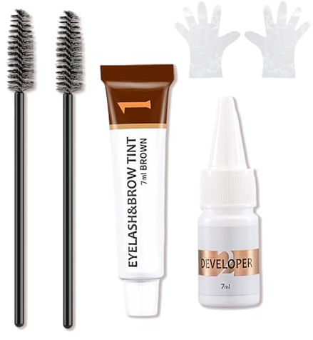 MOTIBACK Gel de cejas resistente al agua, máscara de cejas 2 en 1, maquillaje duradero resistente al sudor para mujeres principiantes, maquillaje de ojos natural de larga duración (marrón)