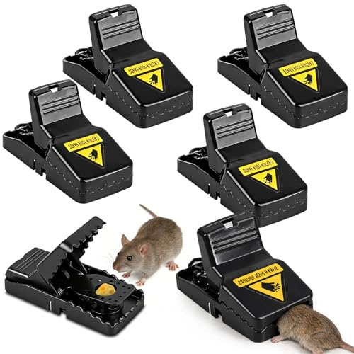 Mausefalle 6 Stück Profi Rattenfalle Mäusefalle mit Schnappmechanismus Wiederverwendbare Mausfalle mit Köderbecher Effektive Schnappfalle für Mäuse, Ratten Haus Keller Garten