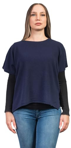 DALLE PIANE CASHMERE - Poncho med knappar kashmir blandade garn - kvinnor, BLÅ, one size