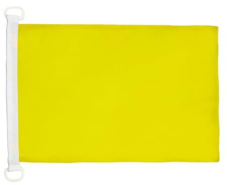 AZ FLAG - Drapeau Unicolore Jaune - 45x30 cm - Pavillon Nautique De Couleur Jaune Spécial Bateau Et Extérieur En Maille Bloquée Avec Anneaux Plastiques Intégrés - 30g