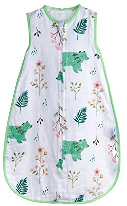 Toddler Sleep Sack 2-3T Muslin 0.5 TOG Lightweight Baby Sleeping Bag, Soft Cotton Breathable Wearable Blanket for Summer, Easy Diaper Change, All Season Use