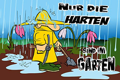 Schatzmix Blechschild Spruch Nur die Harten sind im Garten Metallschild Wanddeko 20x30 tin Sign