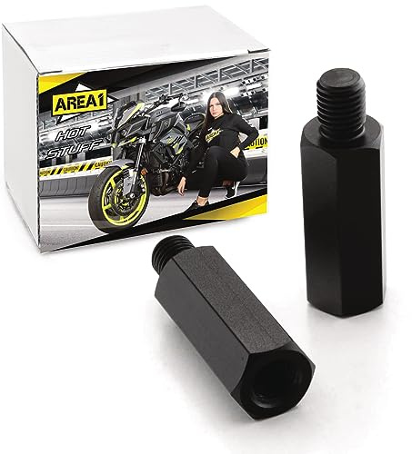 Area1 Motorradpiegel Erhöhung/Verlängerung/Riser 4cm 2xM10 Rechtsgewinde kompatibel mit Honda Kawasaki Suzuki Ducati Husqvarna Beta Fantic Motor Brixton Derbi Benelli Aprilia Piaggio Rieju Mondial KSR