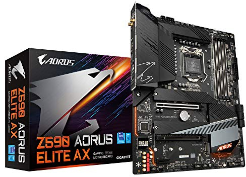 Gigabyte Z590 AORUS Elite AX ATX Motherboard für Intel LGA 1200 CPUs, One Size