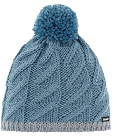 Eisbär Damen Asteria Pompon MÜ Winter-Hut, hellgraumele-Steel Blue/Steel Blue, Einheitsgröße