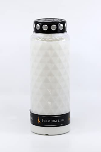 Premium Line 8 St. Zwei Wochenbrenner, Grabkerzen, Brenndauer bis 14 Tage, Grabkerze, Grablampe, Grablicht (weiss)