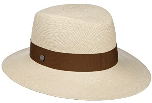 LIERYS Laurena Bright Panamahut Strohhut UV-Schutz 50+ Damen Frühling Sommer Natur-braun L (59-60 cm)