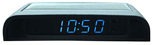 Steadybombb Dash Reloj Solar | Relojes Luminosos para Coche - Reloj Digital portátil con Adhesivo Que Funciona con Pilas y con energía Solar, electrónica para automóviles