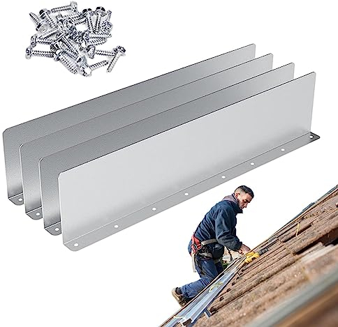 Fukamou 4 Stück Regenrinnen-Spritzschutz | Dachrinnenschutz Aus Aluminium | Regenrinnenschutz Für Haus, Schindel, Dächer, Ecke | Dachrinnen Zubehör.