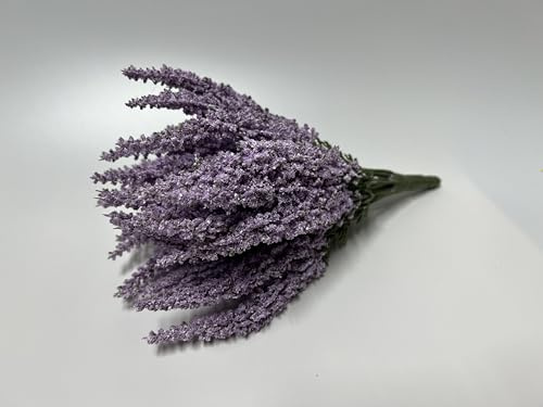 mucplants Kunstblume Erika Calluna Lila auf Steckstab, künstliches Heidekraut, 28 cm, 24 Blütenstiele, Herbstblume