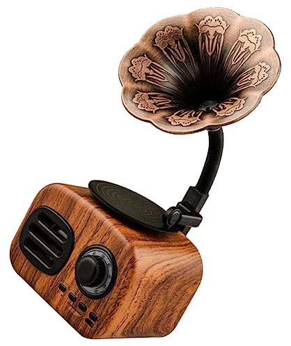 Gatuida Enceinte Rétro Gramophone Mini Stéréo sans Fil Lecteur Mp3 Compatible Smartphone Tablette Décoration Maison