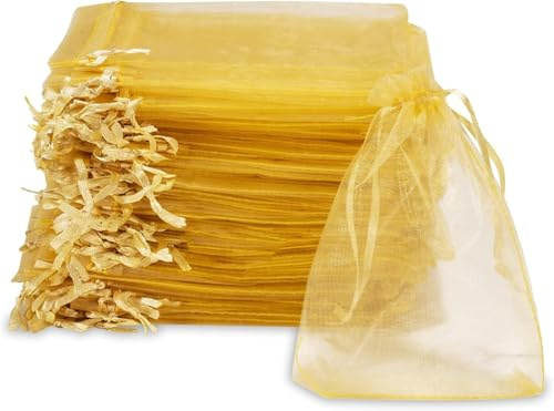 Carehabi Organzabeutel 7x9 cm 50 Stück Organzabeutel Gold Geschenkbeutel Organzabeutel Schmuckbeutel Hochzeit Lavendelsäckchen Hochzeitsbevorzugung