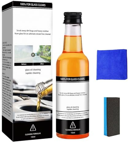 Car Windshield Oil Film Cleaner,Glass Oil Film Remover,Car Glass Oil Film Stain Removal Cleaner,Car Mounted Glass Oil Film Remover,Oil Film Remover for Glass Spray,Invisible Glass Stripper Cleaner