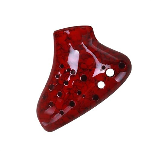 Rot-blaue Und Grüne Okarina Mit Drei Röhren AC-Okarina Alt-C-Kunststoff-Okarina (Color : Red)