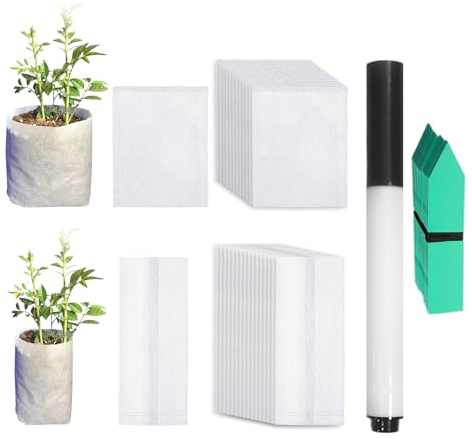 HDGSAFD 200 sacchetti per la coltivazione, 100 cartelli per piante, 1 pennarello, sacchetto per la coltivazione di verdure, fiori e alberi da frutto